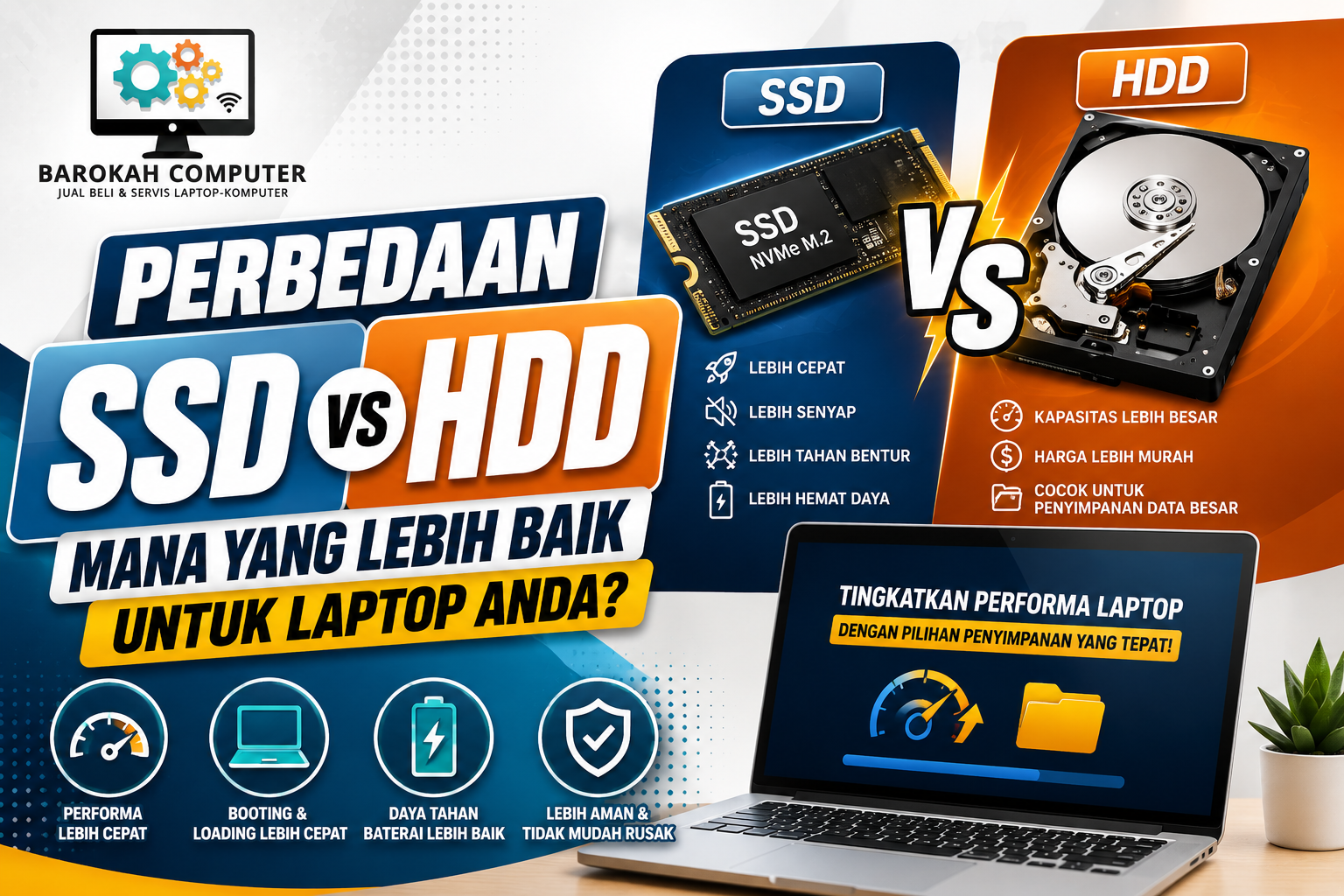 Perbedaan SSD dan HDD: Mana yang Lebih Baik untuk Laptop Anda?